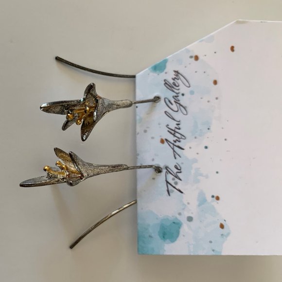 Handmade 925 Sterling Silver Earrings Flowers by 'The Artful Gallery' - Picture 6 of 12